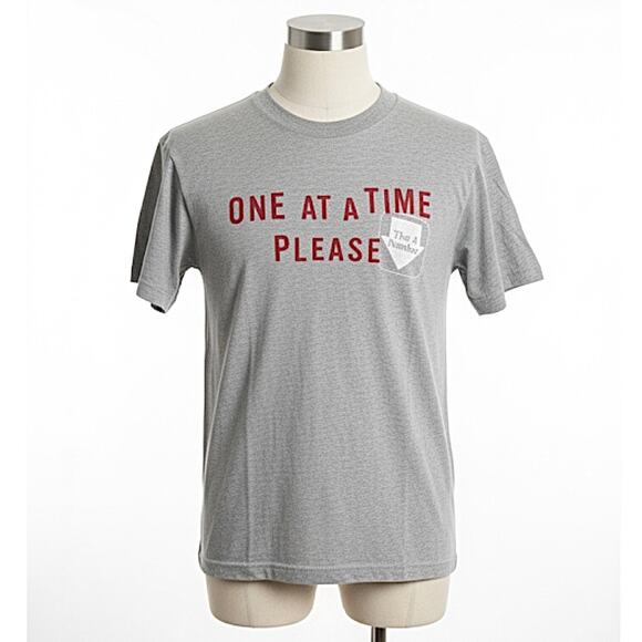 Aéropostale Vintage Large "ONE AT A TIME PLEASE" Dating T-Shirt Gray Y2K - Picture 1 of 7
